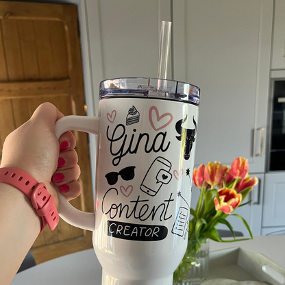 Full Wrap Personalised Stanley-Style Cups with Straw