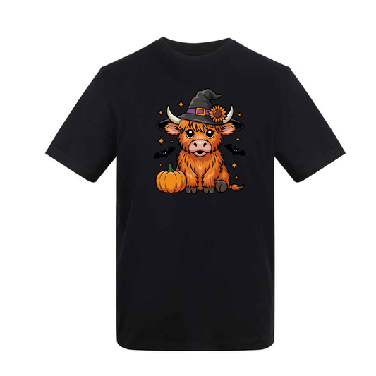 Adult Halloween Witchy Highland Cow T-Shirt